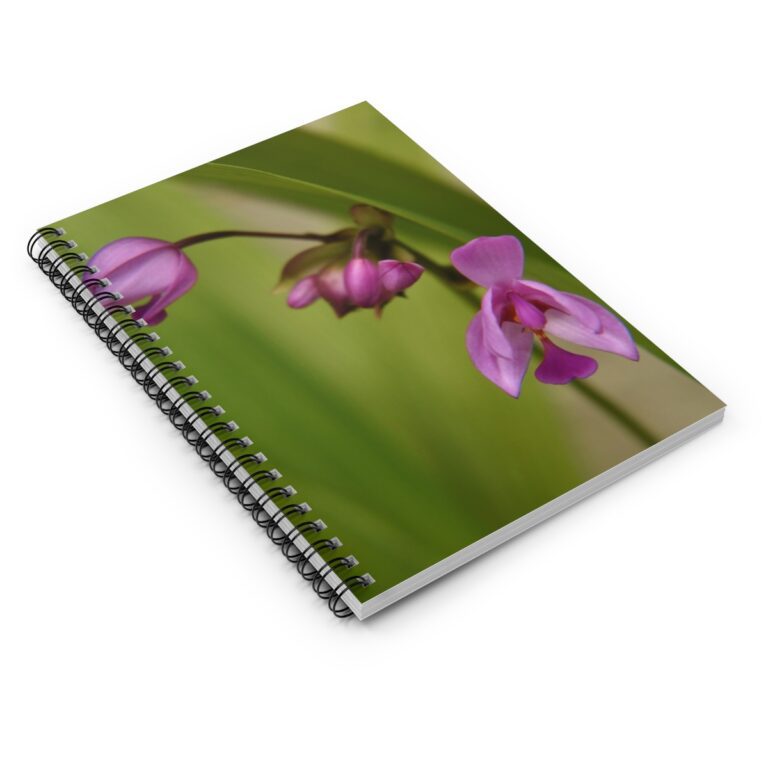 Spiral Notebook - Ruled Line "Tiny Purple Ground Orchid" by Kim A. Bailey