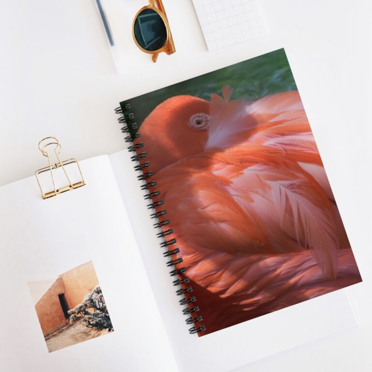 Pink Flamingo Spiral Notebook - Ruled Line Photo By Kim A. Bailey