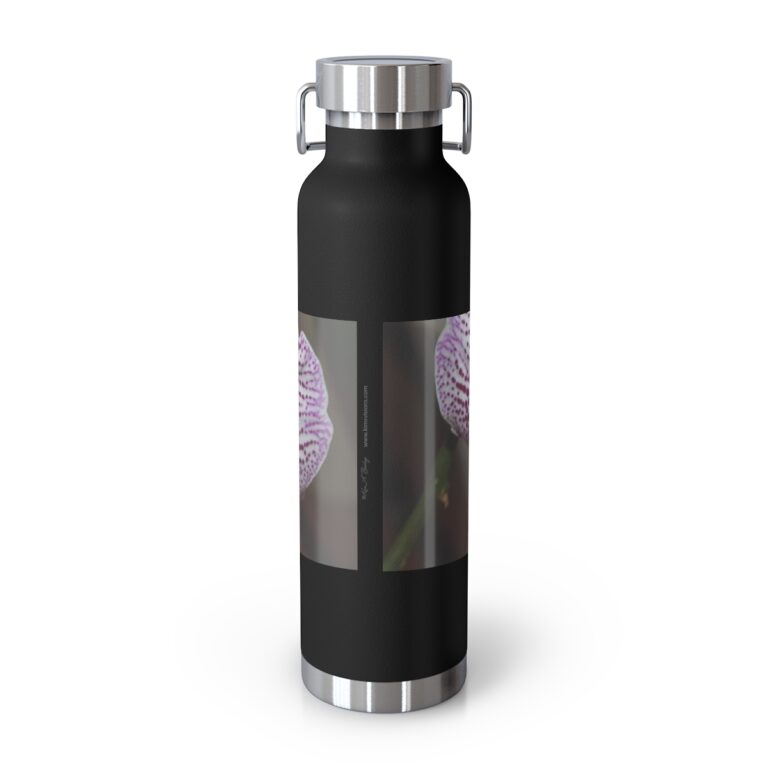 Copper Vacuum Insulated Bottle, 22oz "Purple Orchid" by Kim A. Bailey