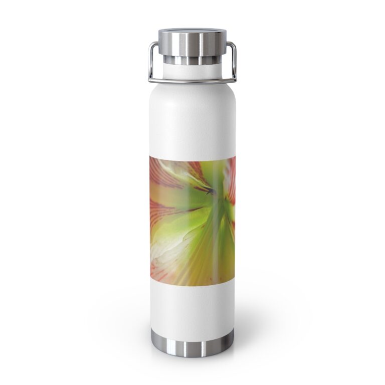 Copper Vacuum Insulated Bottle, 22oz "Amarillis" by Kim A. Bailey
