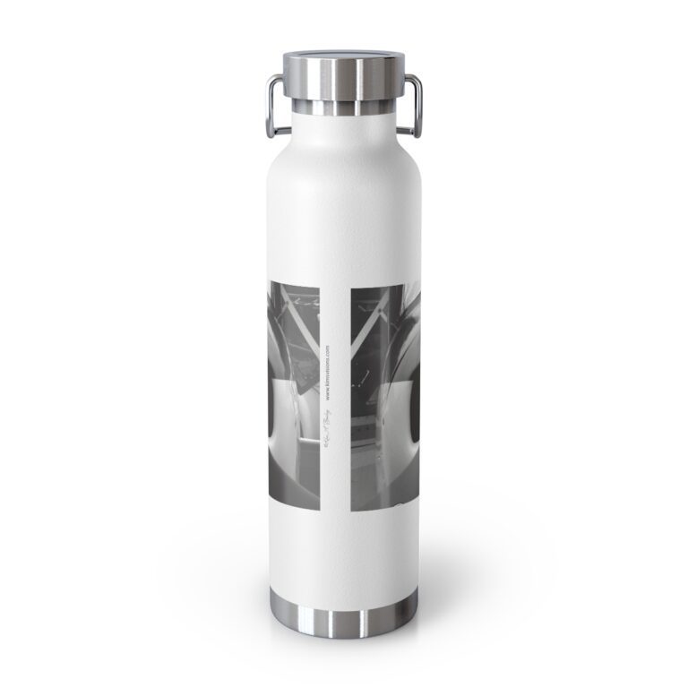 Copper Vacuum Insulated Bottle, 22oz "Black and White Propeller" by Kim A. Bailey