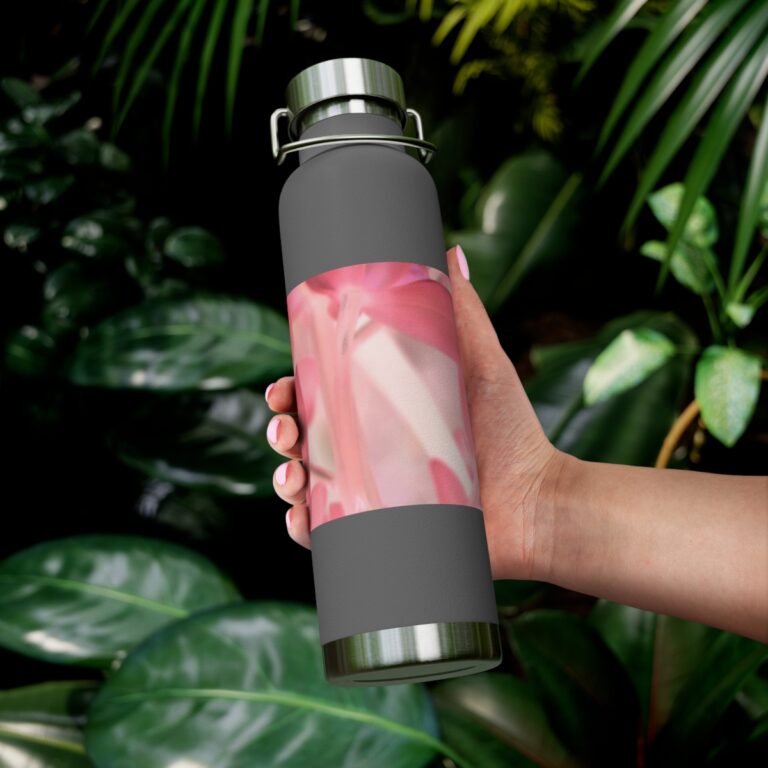 Copper Vacuum Insulated Bottle, 22oz "Tinted Pink Orchids" by Kim A. Bailey