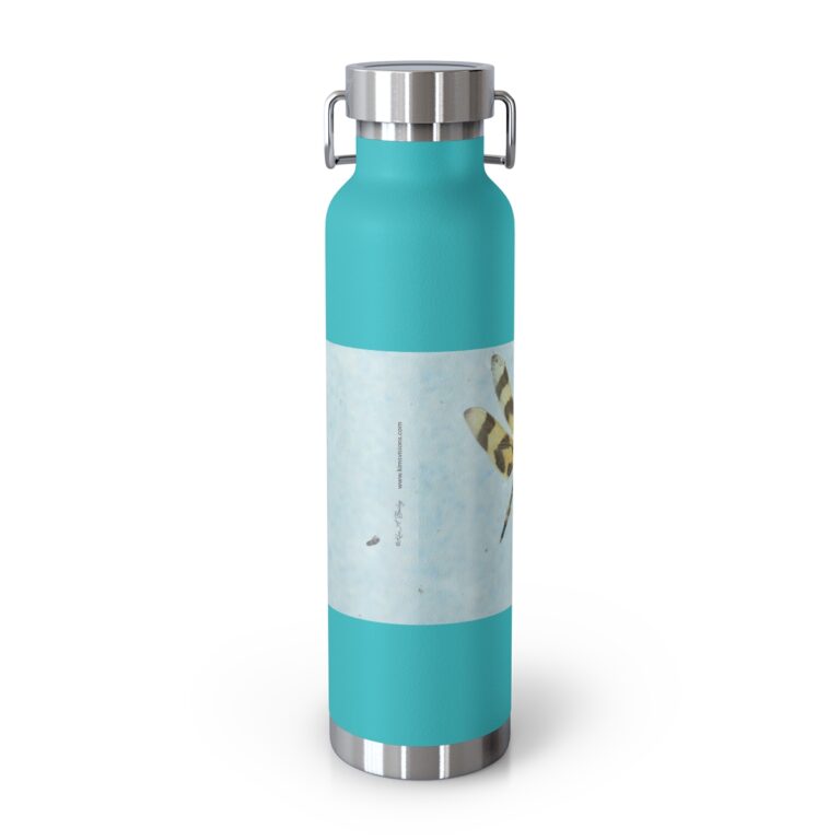 Copper Vacuum Insulated Bottle, 22oz "Dragonfly" by Kim A. Bailey