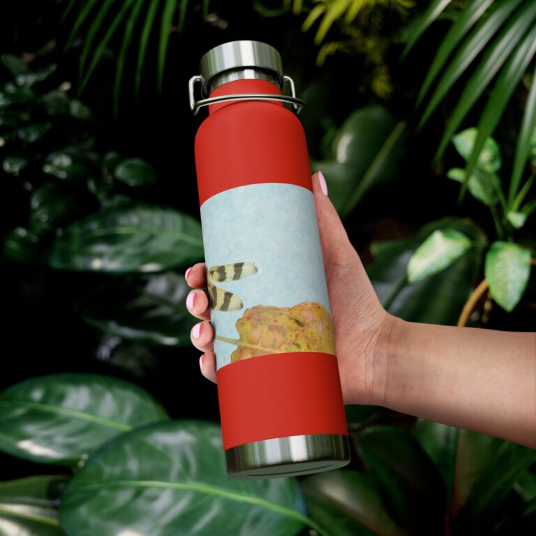 Copper Vacuum Insulated Bottle, 22oz "Dragonfly" by Kim A. Bailey