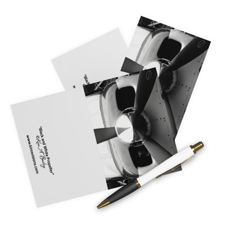 Greeting Cards (5 Pack) "Black and White Propeller" by Kim A. Bailey