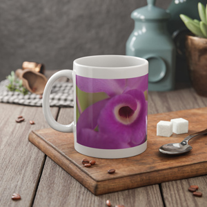 "Purple Cattleya Orchids" White Ceramic Mug