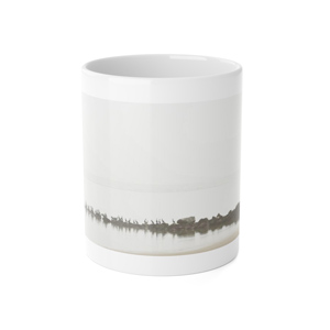 "Birds on the Beach" White Ceramic Mug
