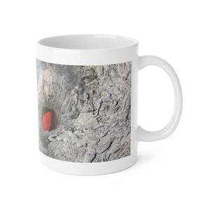 "Lava Tube" White Ceramic Mug