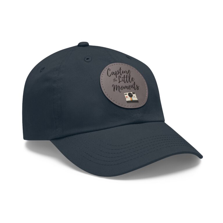 Hat with Leather Patch (Round) "Capture the Little Moments" with Instant Camera
