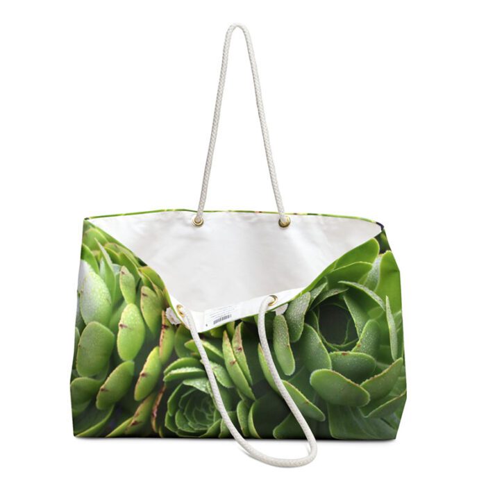 Green Succulents Weekender Tote Bag by Kim A. Bailey