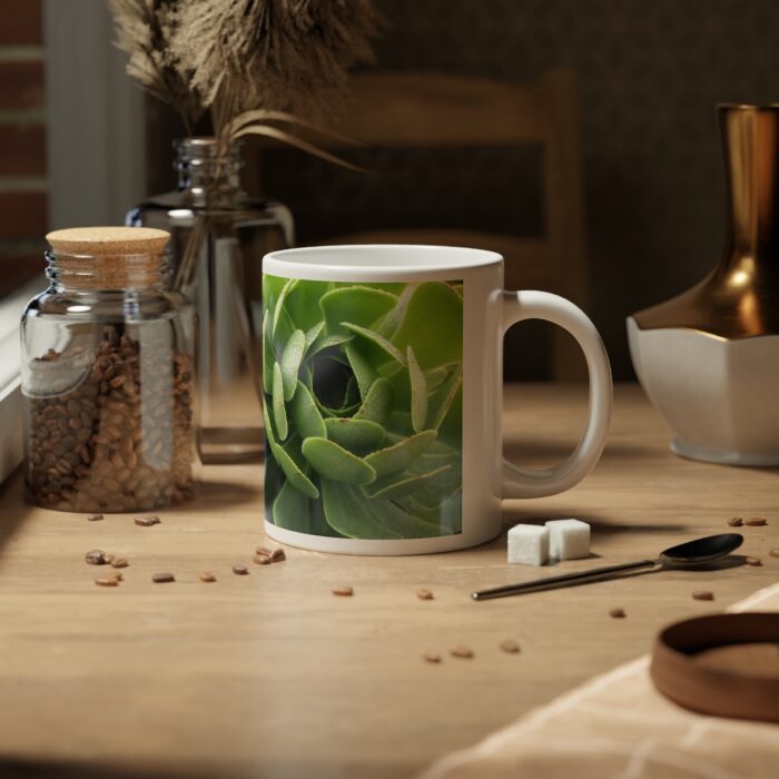 Ceramic Mug featuring Green Succulent by Kim A. Bailey Right Side