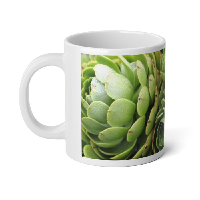 Ceramic Mug featuring Green Succulent by Kim A. Bailey Left-Side