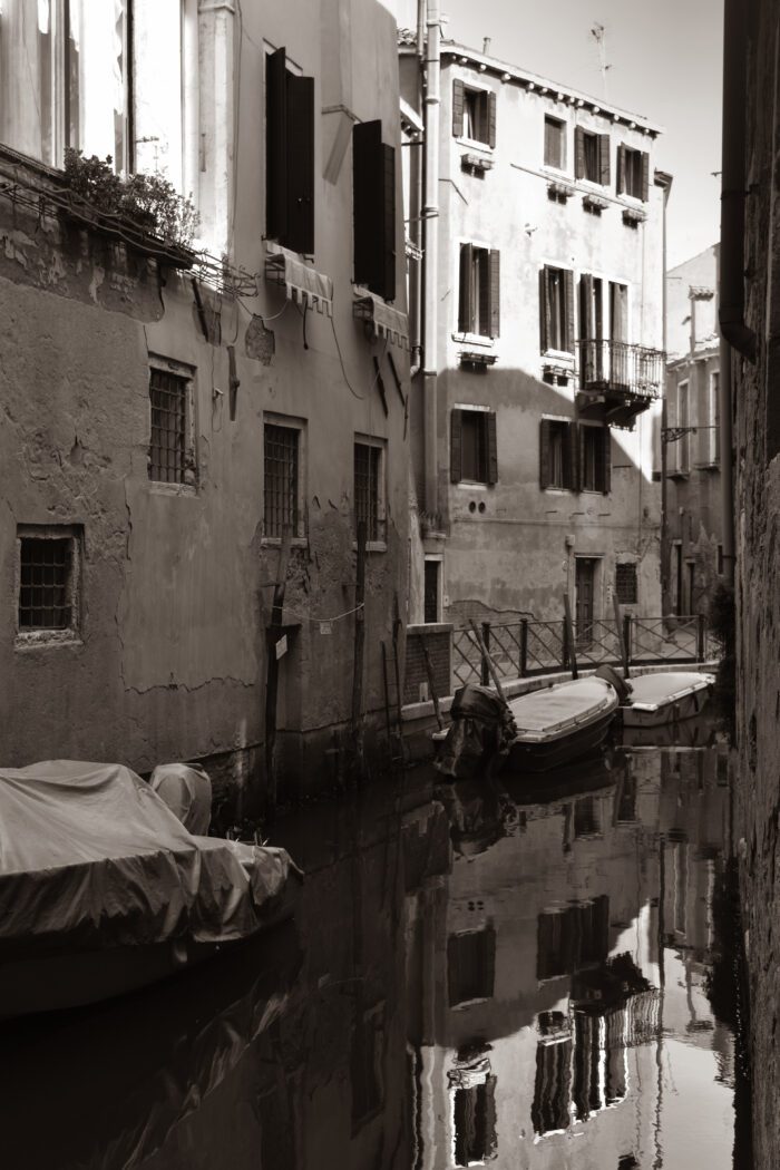 Sepia Toned Venice Canal Italy, Original Photograph by Kim A. Bailey